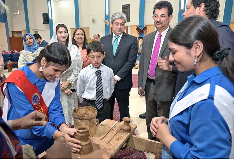 Nadeem Mahbub, Secretary Education, Ministry of Federal Education and Professional Training and Asad Rehman Gilani, Secretary, National Heritage & Culture Division visiting different stall during Federal Directorate of Education launches Heritage Education ‘Know your heritage, preserve your heritage’ at IMCG F-10/2