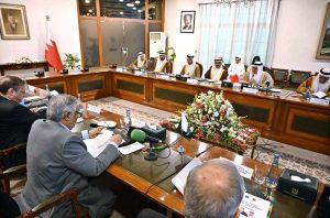 Deputy Prime Minister/Foreign Minister Senator Mohammad Ishaq Dar and Minister of Foreign Affairs of the Kingdom of Bahrain H.E. Dr. Abdullatif Bin Rashid Al-Zayani co-chaired the 3rd Pakistan-Bahrain Bilateral Joint Ministerial Commission (JMC) meeting at the Ministry of Foreign Affairs.