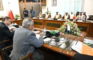 Deputy Prime Minister/Foreign Minister Senator Mohammad Ishaq Dar and Minister of Foreign Affairs of the Kingdom of Bahrain H.E. Dr. Abdullatif Bin Rashid Al-Zayani co-chaired the 3rd Pakistan-Bahrain Bilateral Joint Ministerial Commission (JMC) meeting at the Ministry of Foreign Affairs.