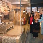 First Lady of Maldives Madam Sajidha Mohamed being briefed by Minister of State for Federal Education and Professional Training during her visit to Lok Virsa Museum