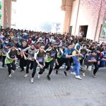 A large number of participants take part in the Sargodha First Mini Marathon Race 2026