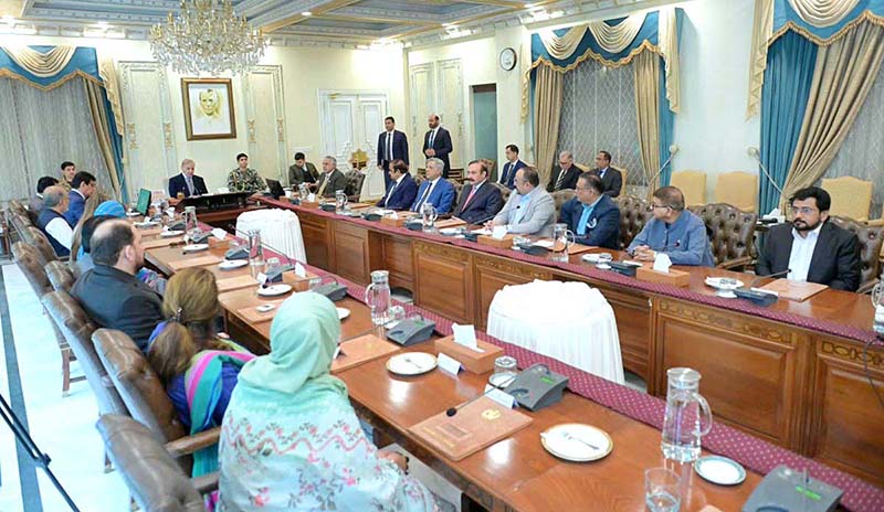 A delegation of Mutehda Qaumi Movement meets with Prime Minister Muhammad Shehbaz Sharif