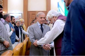Prime Minister Muhammad Shehbaz Sharif meets members of the Area Representative Development Council