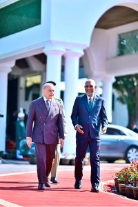 Prime Minister Muhammad Shehbaz Sharif welcomes President of the Maldives H.E. Muhammad Muizzu at the Prime Minister's House