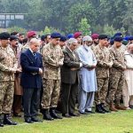 Namaz-e-Janaza of Major Husnain Shehzad Humayun Shaheed and Captain Abdul Samad Shaheed, who embraced Shahadat on 12 October 2026 in a tragic Mushak training aircraft crash near Nawan Killi, Quetta, was offered today at Chaklala Garrison