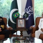 A high-level delegation from the Federative Republic of Brazil, led by Admiral Renato Rodrigues De Aguiar Freire, Chief of the Joint Chiefs of Staff of the Armed Forces of Brazil, called on Admiral Naveed Ashraf, NI, NI (M), TBt, Chief of the Naval Staff
