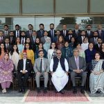 Secretary, Establishment Division, Barrister Nabeel A. Awan in a group photograph with participants during the passing-out ceremony of the 47th Mid-Career Management Course at NIPA