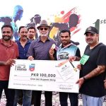 Chairman South Asian Athletics Federation Major General (R) Muhammad Akram Sahi distributes prizes during the Sargodha First Mini Marathon Race 2026