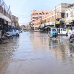 A view of sewerage water accumulated at Qadamgah road need the attention of concerned authorities