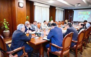 Deputy Prime Minister/Foreign Minister Senator Mohammad Ishaq Dar chairing a Committee Meeting to review the export of essential commodities, at the Ministry of Foreign Affairs