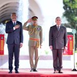 President of the Maldives H.E. Muhammad Muizzu receives guard of honor at the Prime Minister's House