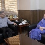 Acting Managing Director, Associated Press of Pakistan (APP), Sabeen Usman Khattak, calls on Vice Chancellor, Allama Iqbal Open University, Prof. Dr. Nasir Mahmood, at Allama Iqbal Open University