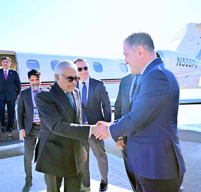 Deputy Prime Minister/Foreign Minister Senator Mohammad Ishaq Dar arriving in Dushanbe, Tajikistan, to represent Pakistan at the Shanghai Cooperation Organisation (SCO) Council of Heads of Government (CHG) Meeting