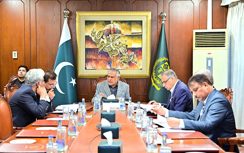 Deputy Prime Minister/Foreign Minister Senator Muhammad Ishaq Dar chairing a meeting on the development agenda for Azad Jammu and Kashmir