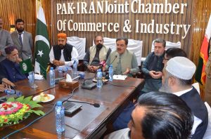 Governor Balochistan Jaffar Khan Mandokhel addressing at Pak-Iran joint Chamber of Commerce & Industry.