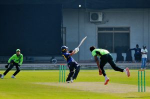A view of the cricket match between Pakistan Under-17 and Sri Lanka Under-17 teams at Multan Cricket Stadium