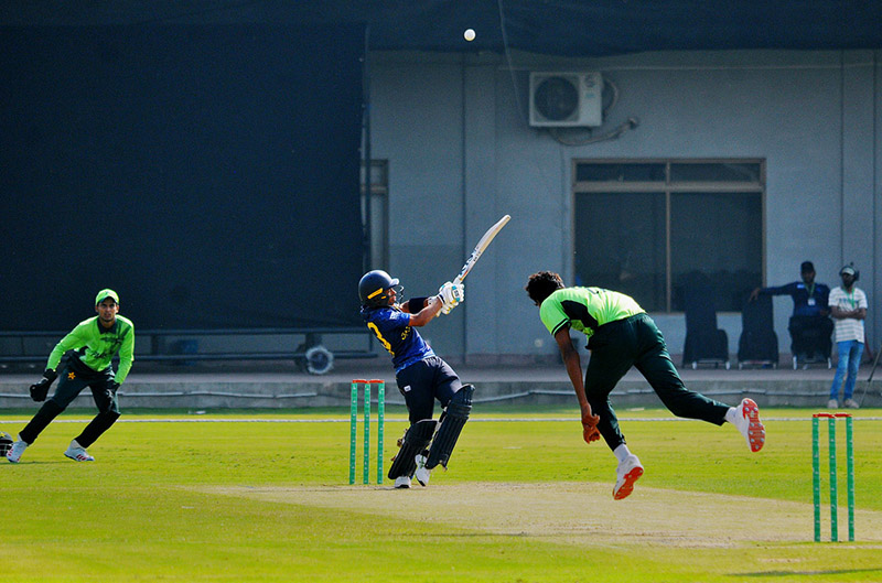 A view of the cricket match between Pakistan Under-17 and Sri Lanka Under-17 teams at Multan Cricket Stadium