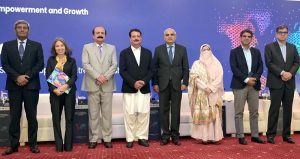 Chairman of the Prime Minister’s Youth Programme (PMYP), Rana Mashhood Ahmad Khan, addresses the International Conference on “Inclusive and Resilient Economic Empowerment and Growth,” organized by the Pakistan Poverty Alleviation Fund (PPAF) at a local hotel.