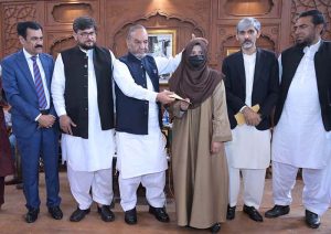 Punjab Minister for Labour and Manpower Muhammad Mansha Ullah Butt and MPA Chaudhry Faisal Ikram inaugurate a day-care center at Government Murray College.