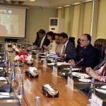 Federal Minister for Finance and Revenue, Senator Muhammad Aurangzeb, meeting with a World Bank delegation led by Country Director, Ms. Bolormaa Amgaabazar, at the Finance Division