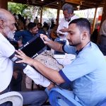 Karachi Press Club members undergo medical screening at a special Cardiac and Pulmonary Health Camp organized by Aga Khan University Hospital in collaboration with the KPC Health Committee