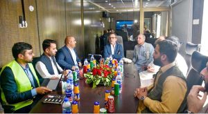 Federal Minister for Energy Sardar Awais Ahmad Khan Leghari is receiving a briefing in D.G. Khan regarding the Sardar Farooq Ahmad Khan Leghari Airport expansion project