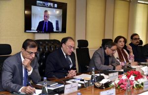 Federal Minister for Finance and Revenue, Senator Muhammad Aurangzeb, meeting with a World Bank delegation led by Country Director, Ms. Bolormaa Amgaabazar, at the Finance Division