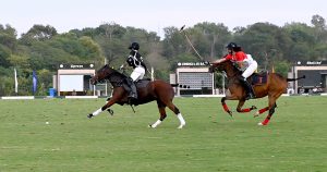 Players in action during the final match of the Serena Polo Cup 2026 between Team HN and Team ASEAN at the Islamabad Club Polo Ground
