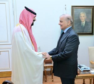The newly arrived Ambassador of the Kingdom of Saudi Arabia, Dr. Rajeh Tami Albugamy calls on Prime Minister Muhammad Shehbaz Sharif.