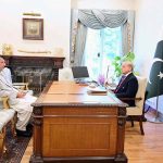 Prime Minister Muhammad Shehbaz Sharif meets Minister for Kashmir Affairs and GB, Engineer Amir Muqam