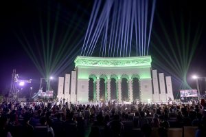 A large number of people participate in the unveiling ceremony of the 'Yadgar-e-Fatah', a symbol of Pakistan's victory in Marka-e-Haq, in the federal capital. The ceremony featured a musical programme, along with an attractive projection mapping show highlighted the victory