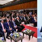 Prime Minister Muhammad Shehbaz Sharif addresses the Gong Ceremony for Naya Nazimabad Apartments REIT listing on Pakistan Stock Exchange