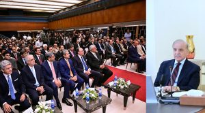 Prime Minister Muhammad Shehbaz Sharif addresses the Gong Ceremony for Naya Nazimabad Apartments REIT listing on Pakistan Stock Exchange