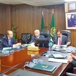 Federal Minister for National Food Security and Research, Rana Tanveer Hussain, co-chairing the first high-level meeting of the Wheat Management Committee with Adviser to the Prime Minister on Political Affairs, Rana Sanaullah, to deliberate on wheat policy, production, procurement, and price stability