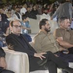 Federal Secretary for the Ministry of Information and Broadcasting, Ashfaq Ahmed Khalil attends the unveiling ceremony of the 'Yadgar-e-Fatah', a symbol of Pakistan's victory in Marka-e-Haq, in the federal capital. A large number of people participated the ceremony, featured a musical programme, along with an attractive projection mapping show highlighted the victory