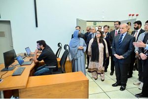 Prime Minister Muhammad Shehbaz Sharif receives briefing at the National Technology Park (Daanish Technology Park). APP/FHA