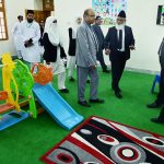 Chief justice high court of Sindh Justice Zafar Ahmed visit facilitation centre eight court building during inauguration at district and sessions court