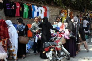 Families are busy buying old clothes at Landa Bazaar