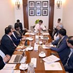 Sindh Chief Minister Syed Murad Ali Shah presides over a meeting at the Chief Minister House to review the progress of the Sindh Secondary Education Improvement Project (SSEIP)