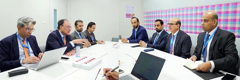 Federal Minister for Finance and Revenue, Senator Muhammad Aurangzeb, meeting with the Sharjah Islamic Bank delegation to discuss financing options, investment opportunities and participation in Sukuk issuance