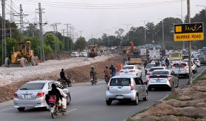 Trees are being cleared to facilitate the construction of a diversion road ahead of the commencement of the Kashmir Chowk Underpass project in the Federal Capital