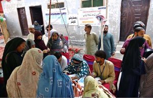 PML-N MNA Iram Hamid Hameed and CEO Health Sargodha Kashif Nabeel Azam lead an awareness walk at Sargodha Press Club to mark World Sight Day