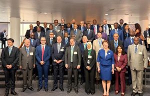 Federal Minister for Finance and Revenue, Senator Muhammad Aurangzeb, in a group photo following the conclusion of the open session of the Borrowers' Forum