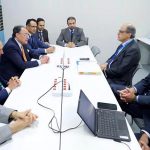 Federal Minister for Finance and Revenue, Senator Muhammad Aurangzeb, meeting with Mr. Jihad Azour, Director of the IMF's Middle East and Central Asia Department, to discuss Pakistan's economic performance and reforms