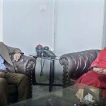 Executive Director Higher Education Commission, Pro Dr Zia Ul Haq in a meeting with Acting MD, Associated Press of Pakistan(APP), Sabeen Usman Khattak during his visit to APP Headquarters