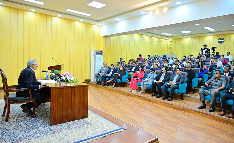 Deputy Prime Minister/Foreign Minister Senator Muhammad Ishaq Dar giving a briefing on Pakistan's engagements during the 81st Session of the United Nations General Assembly (UNGA), held in New York from 21 to 25 September 2026