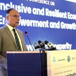 Federal Minister for Planning Development and Reforms, Prof. Ahsan Iqbal addressing to International Conference on "Inclusive and Resilient Economic Empowerment and Growth" organized by Pakistan Poverty Alleviation Fund (PPAF) at local hotel