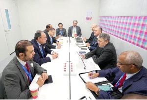 Federal Minister for Finance and Revenue, Senator Muhammad Aurangzeb, meeting with ITFC CEO Engineer Adeeb Y. Al Aama to discuss financing cooperation and trade facilitation.