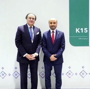 Federal Minister for Finance and Revenue, Senator Muhammad Aurangzeb, meeting with ITFC CEO Engineer Adeeb Y. Al Aama to discuss financing cooperation and trade facilitation.