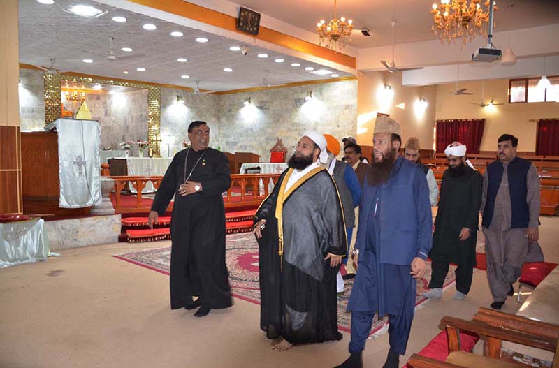 Chairman Pakistan Ulema Council and Special Representative to the Prime Minister on Interfaith Harmony and the Middle East Hafiz Muhammad Tahir Mehmood Ashrafi visits Bethel Memorial Methodist Church and meets church leaders and members of the Christian community